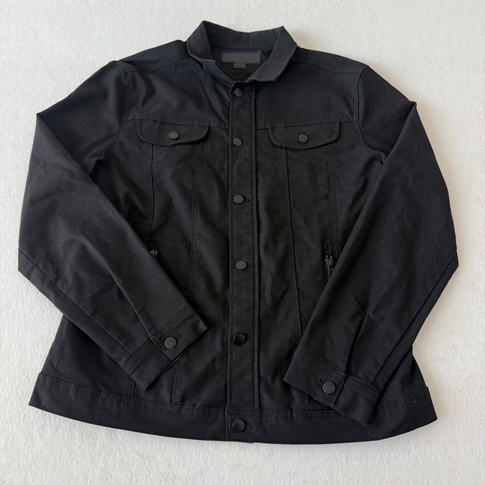 Triumph Over Tragedy Carry On Trucker Jacket Mens XL Black Edgy Streetwear‎